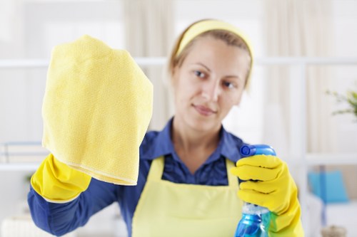Professional carpet cleaner treating a living room carpet in Hornchurch