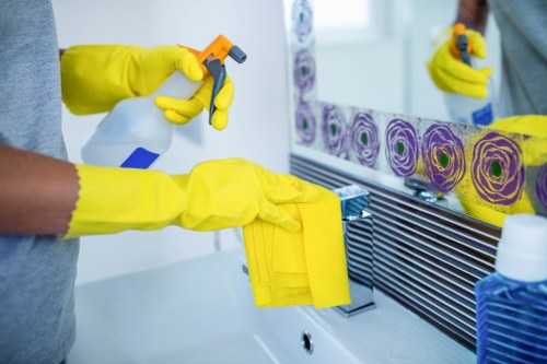 Professional cleaning team reviewing service details before attendance